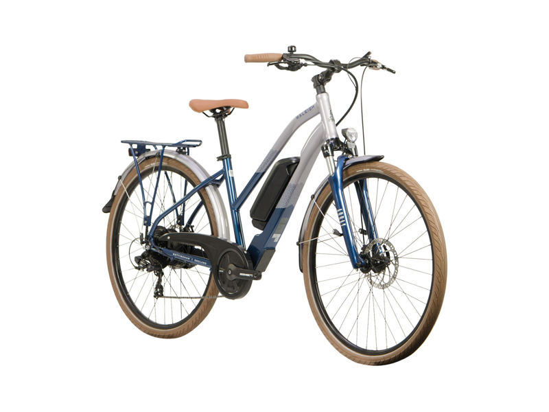 Raleigh Array Open Electric Bike 2023 Silver/Blue-1